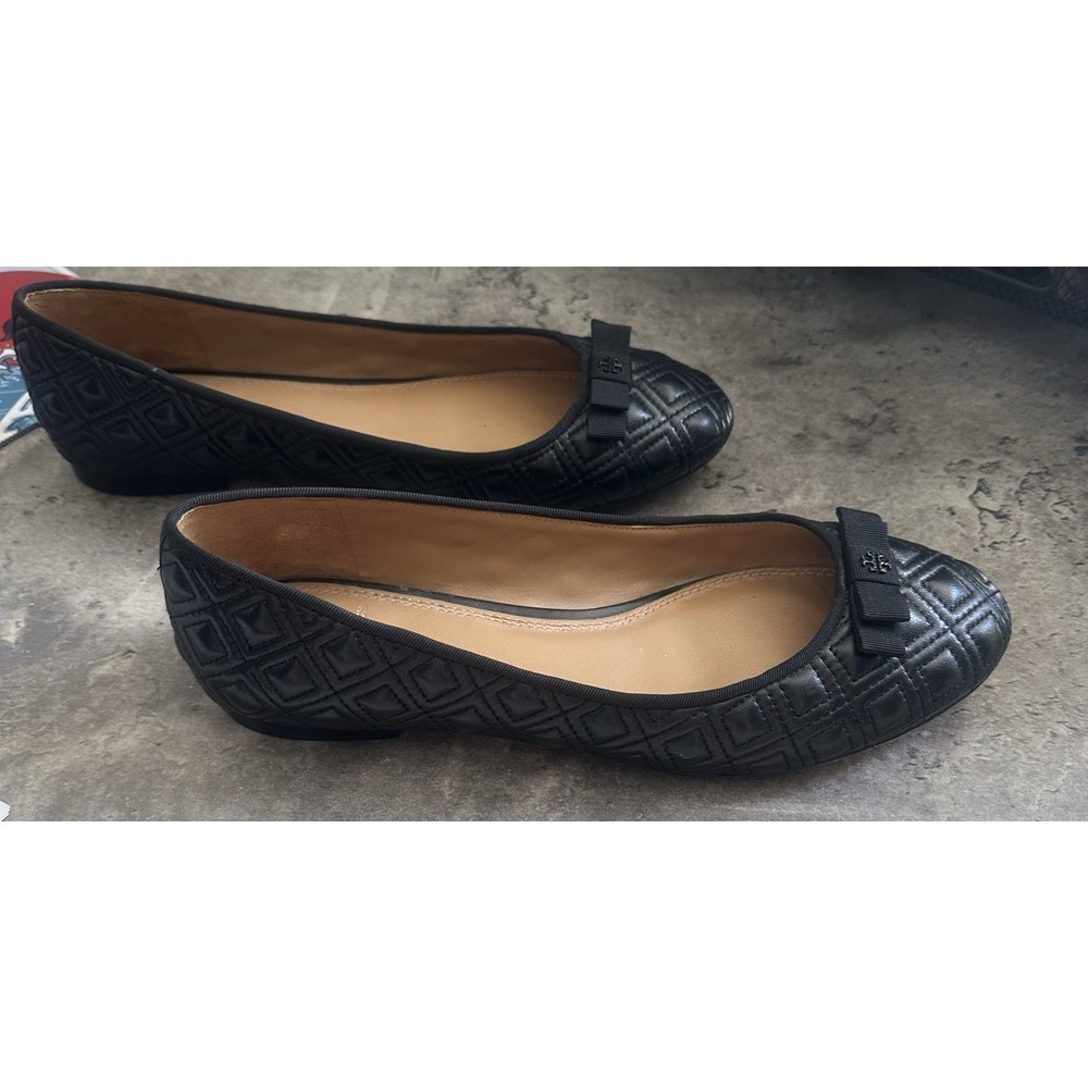 Tory Burch Marion Quilted Leather Ballet Flat, Perfect Black Size 9 $275 - Picture 11 of 12